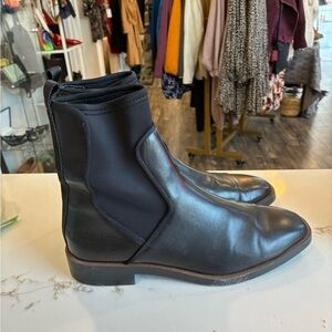 Zara Women's Flat Elastic Ankle Boots Black Size 41